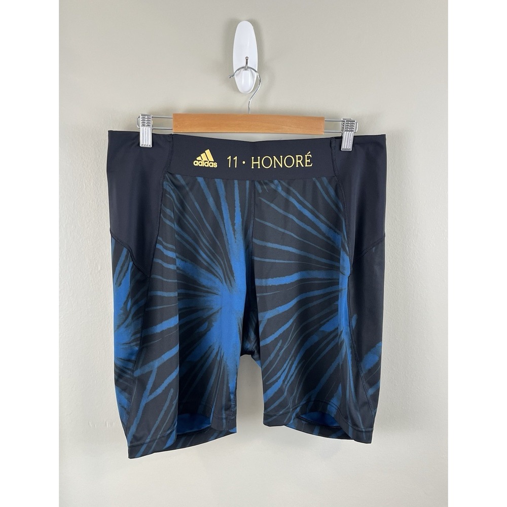 Adidas x 11 Honoré Women's Short Leggings Black/Blue Plus Size‎ 3X